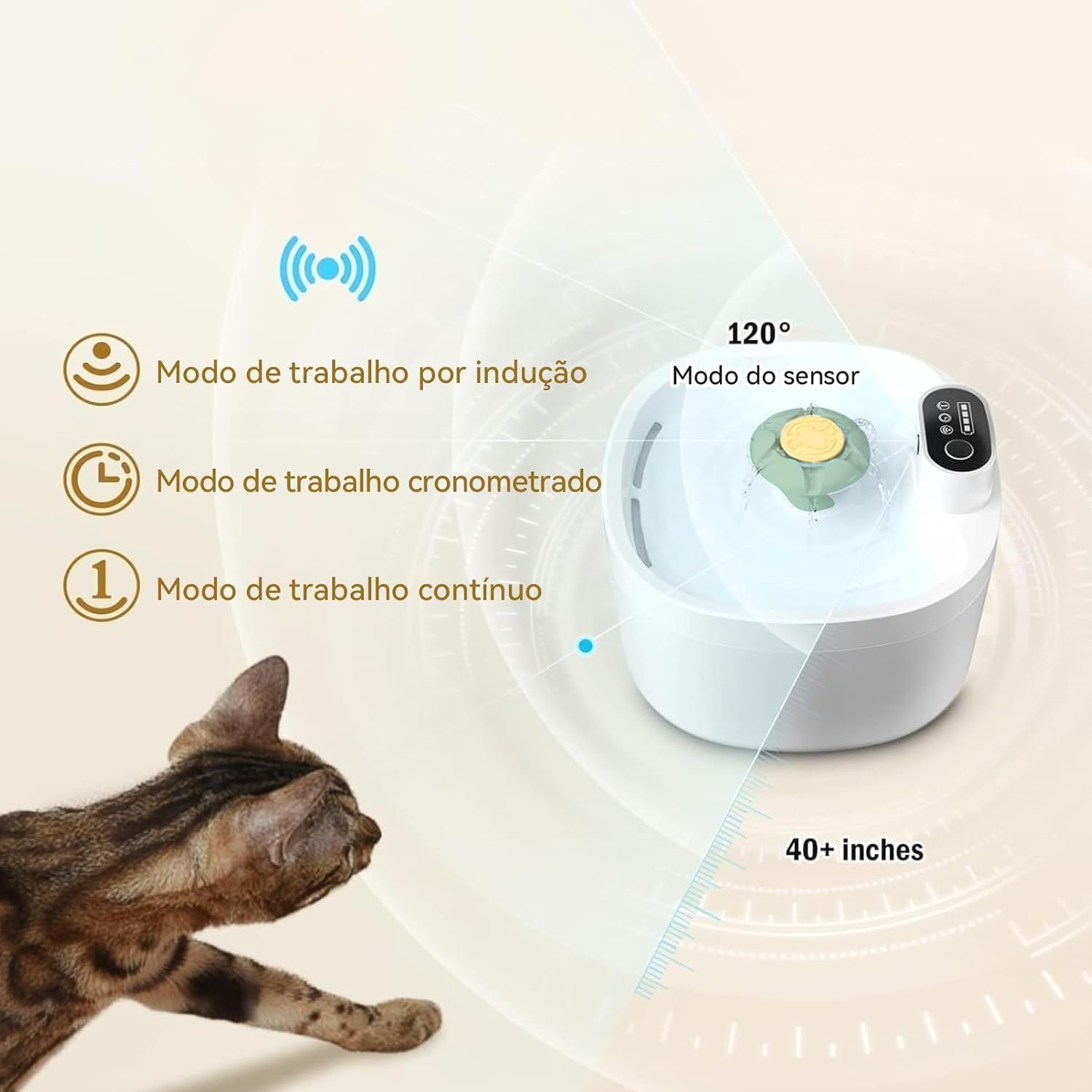 Fonte de água para gatos 2.6 litros — foto 2
